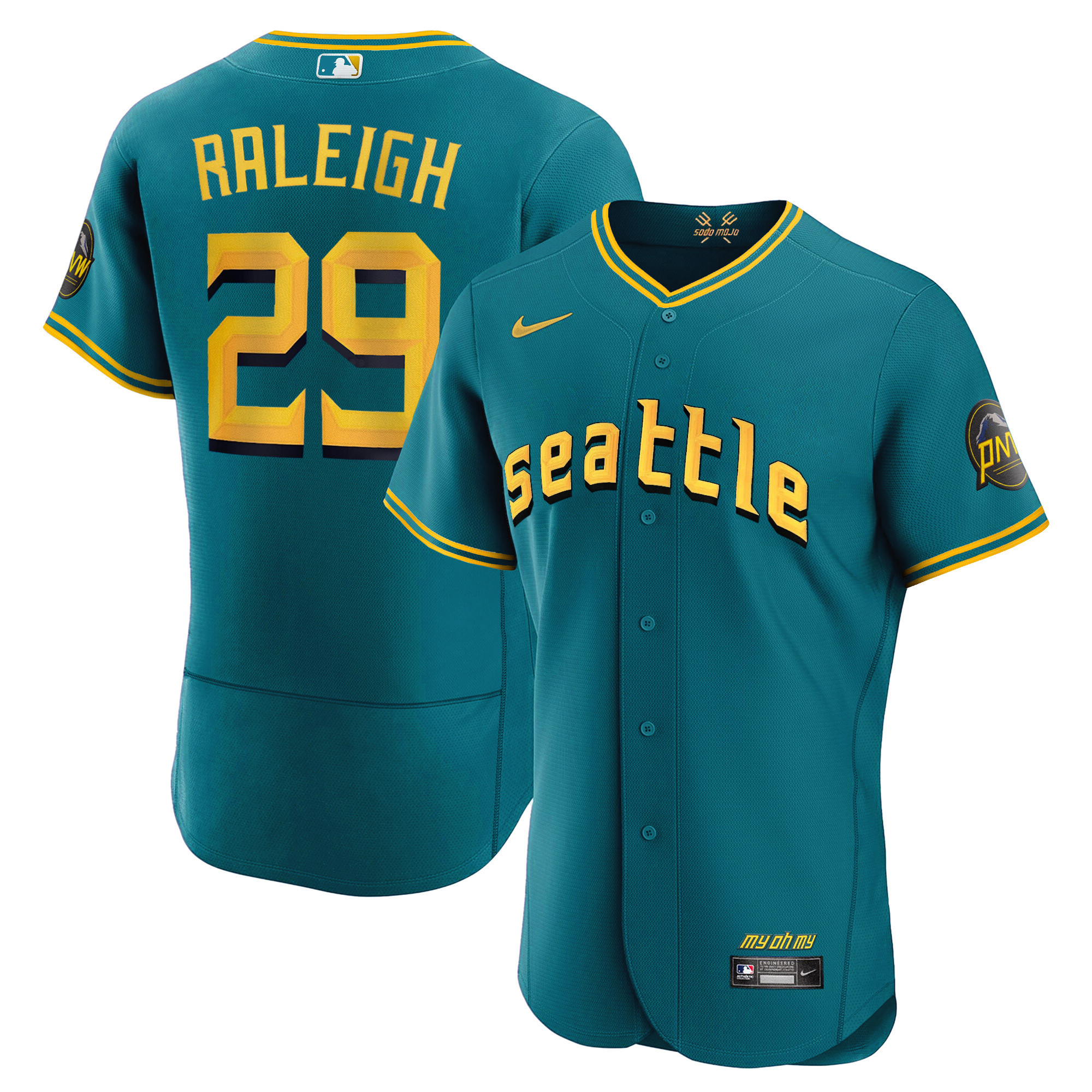 Cal Raleigh Men's Seattle Mariners City Connect Collection Flex Aqua Jersey