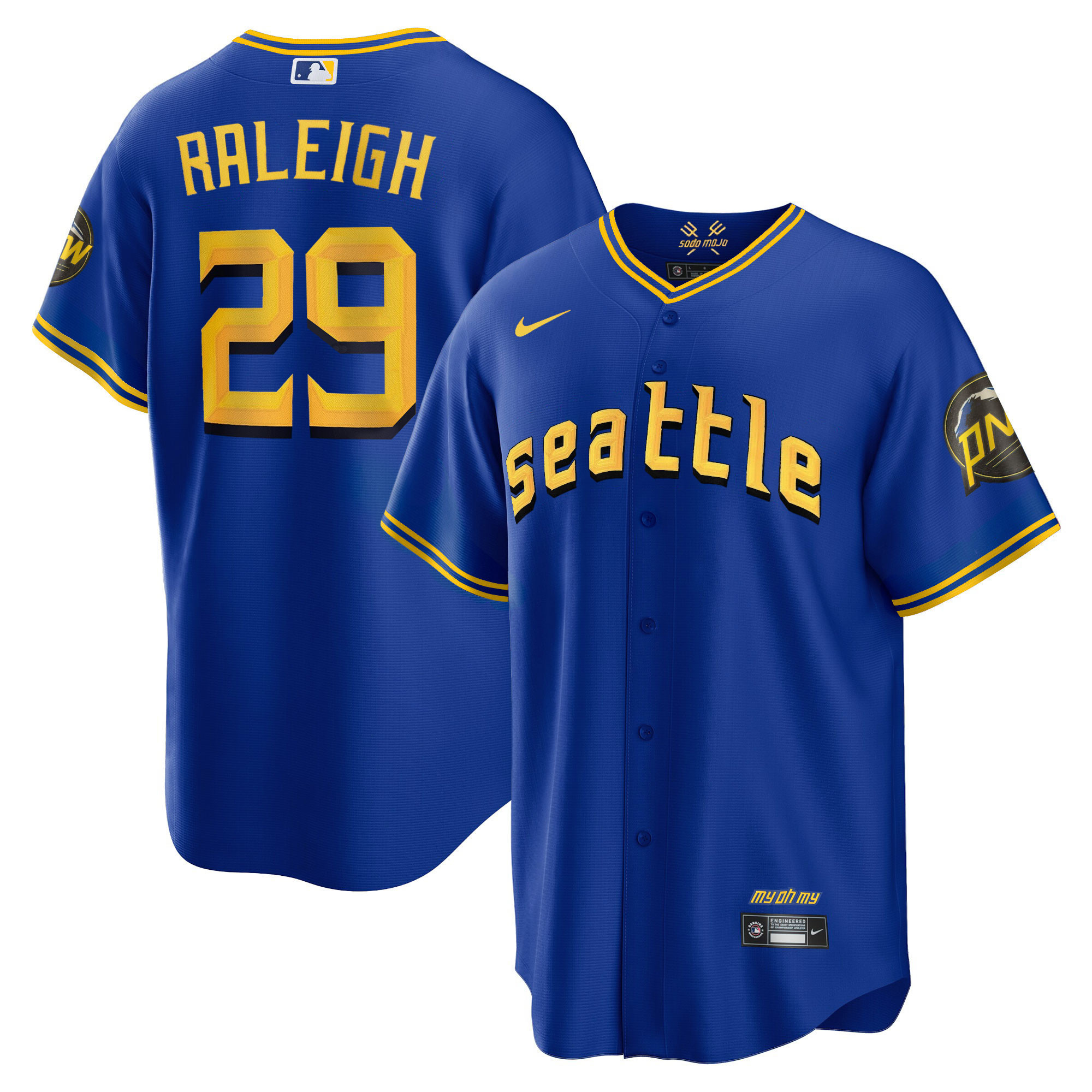 Cal Raleigh Men's Seattle Mariners City Connect Gold Cool Royal Jersey