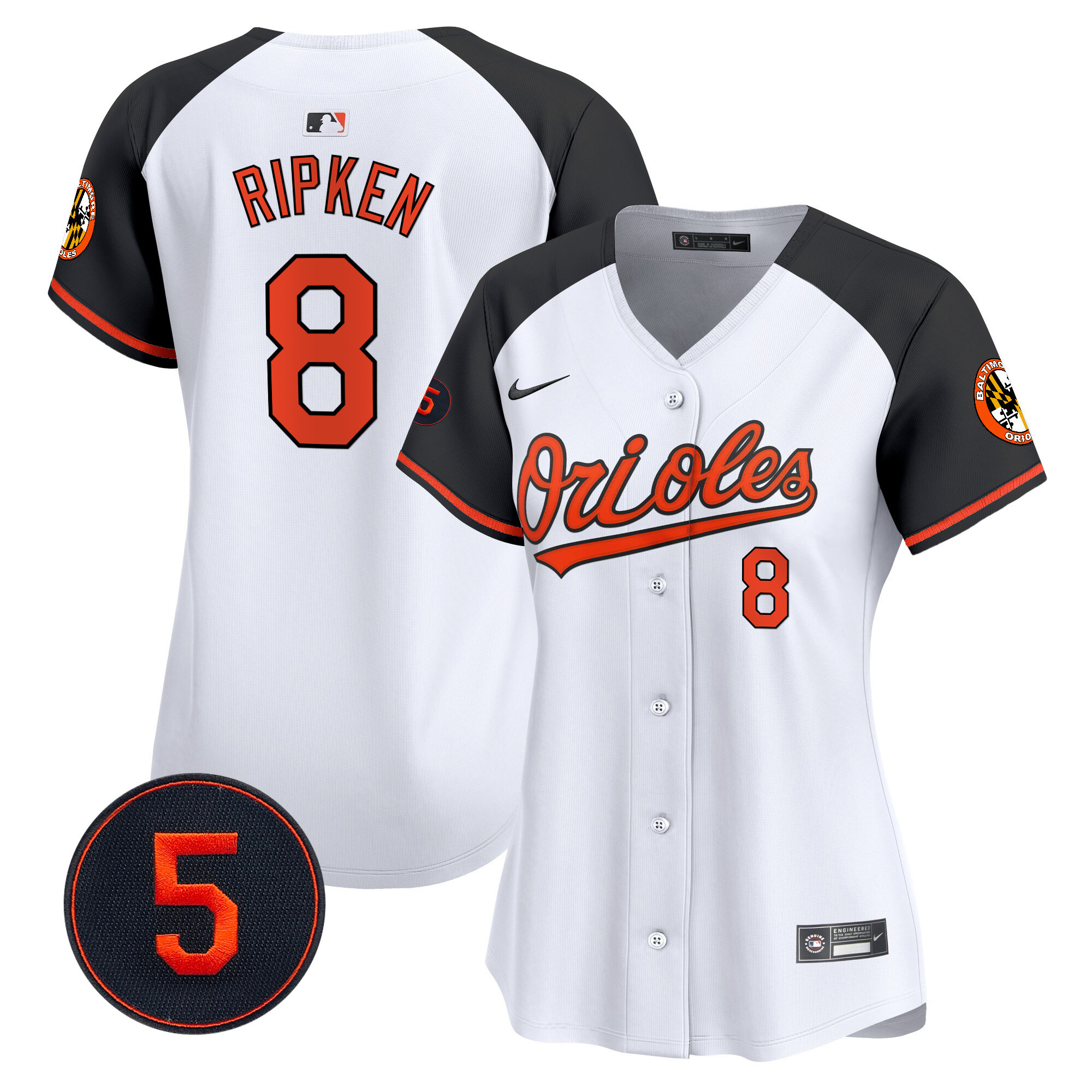 Cal Ripken Women’s Baltimore Orioles Robinson Patch Vapor Premier Limited Alternate Jersey - All Stitched
