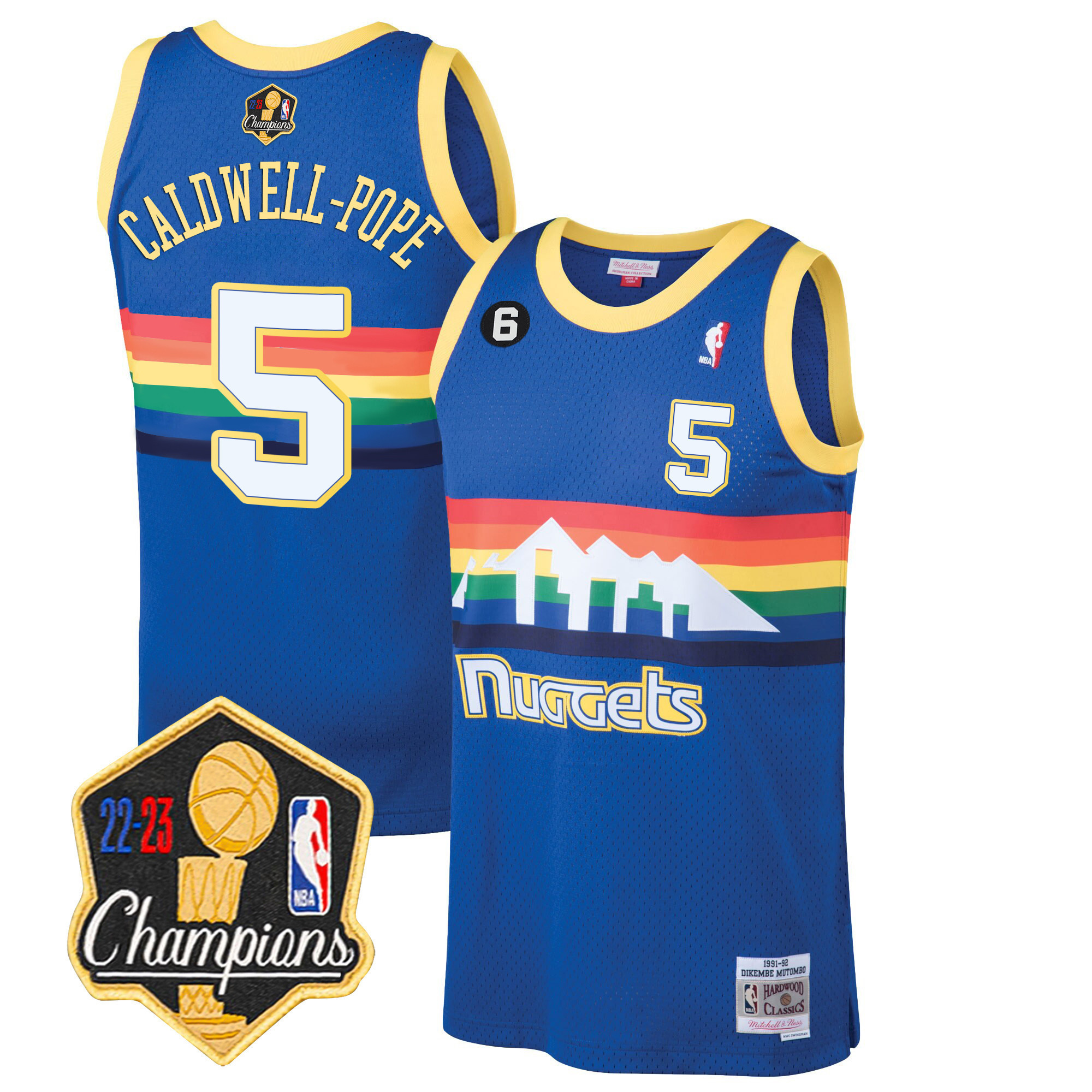 Caldwell-Pope Men's Denver Nuggets Champions Limited Patch Blue Classic Jersey - All Stitched