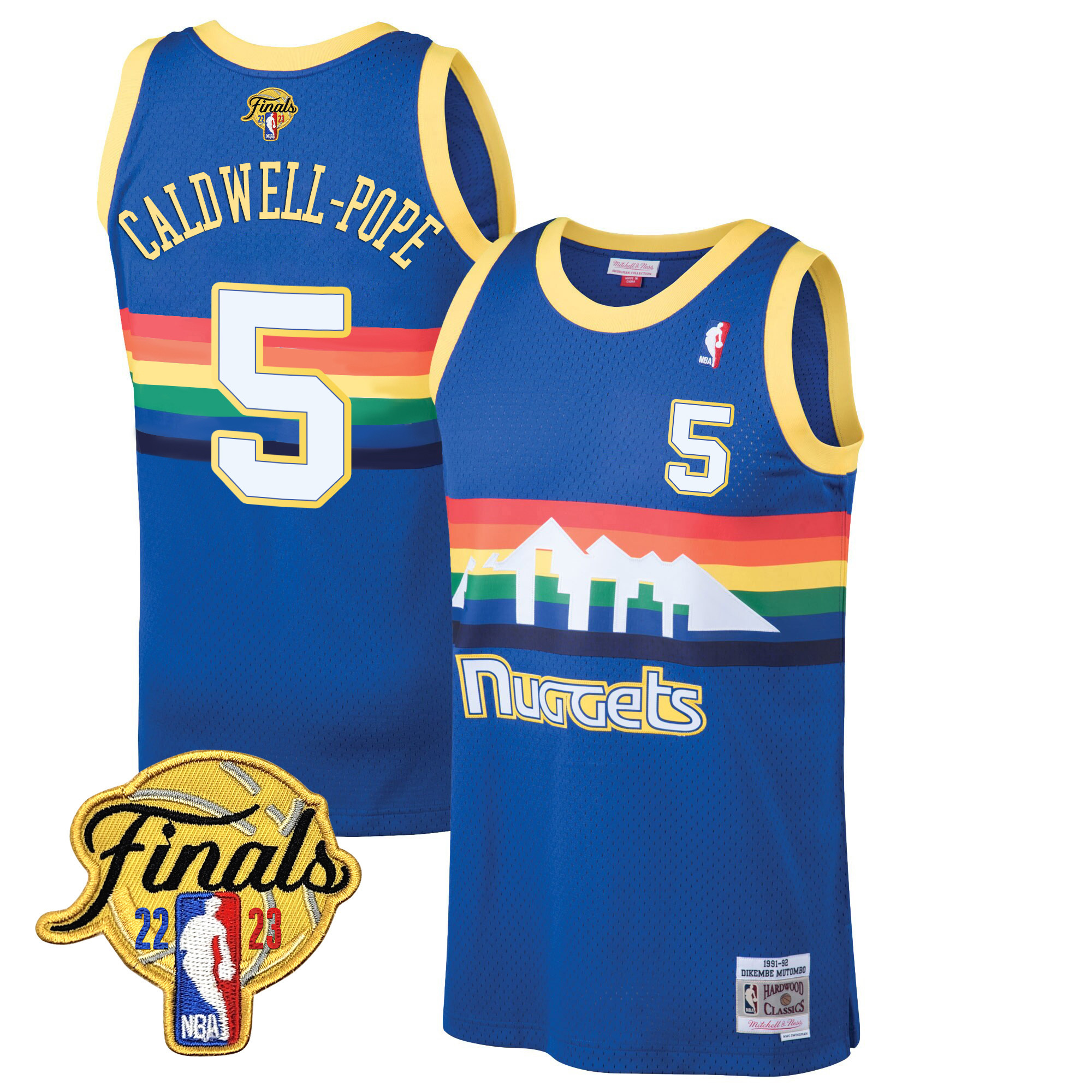 Caldwell-Pope Men's Denver Nuggets Finals Patch Collection V2 Blue Classic Jersey - All Stitched