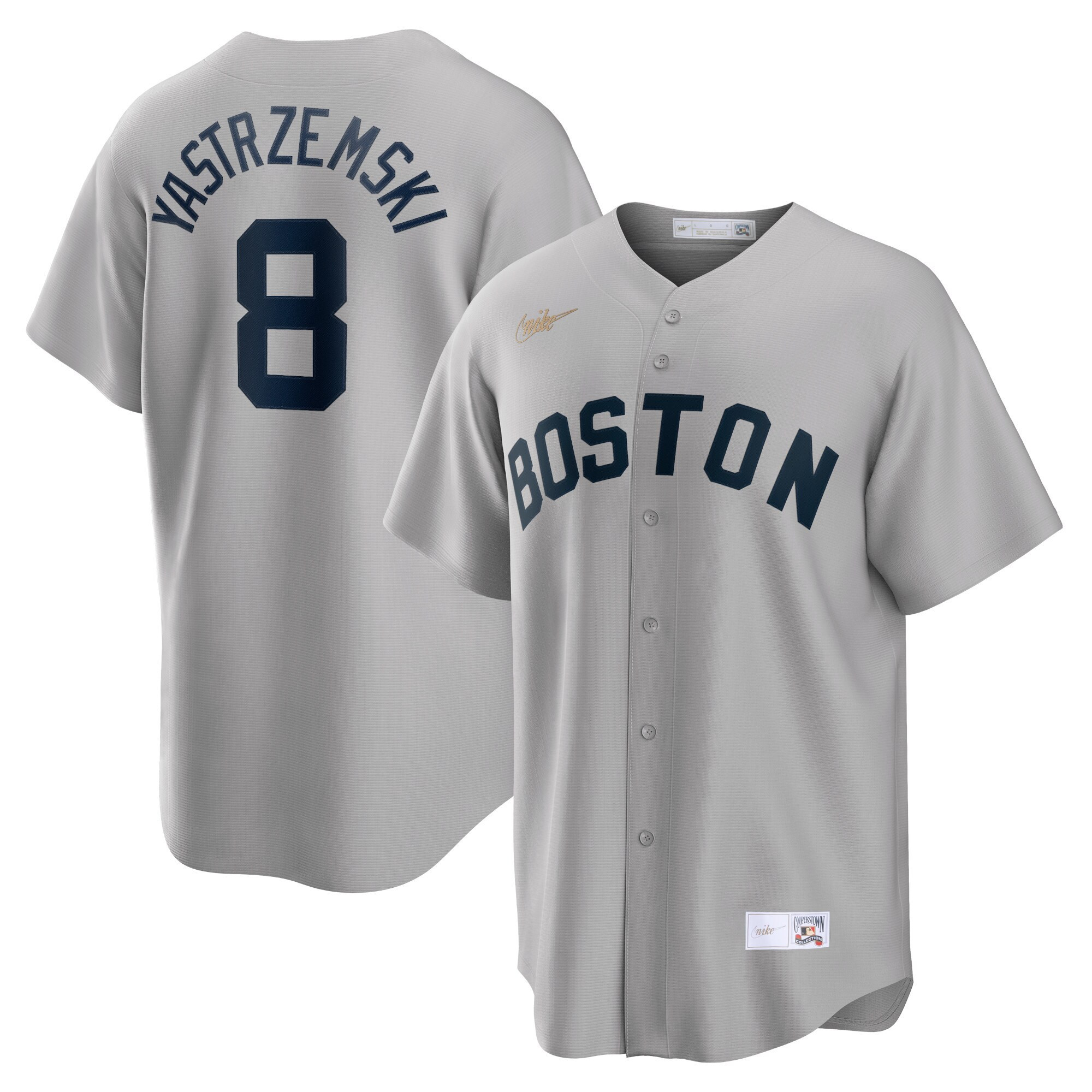 Carl Yastrzemski Boston Red Sox Gray Cool Jersey - All Stitched