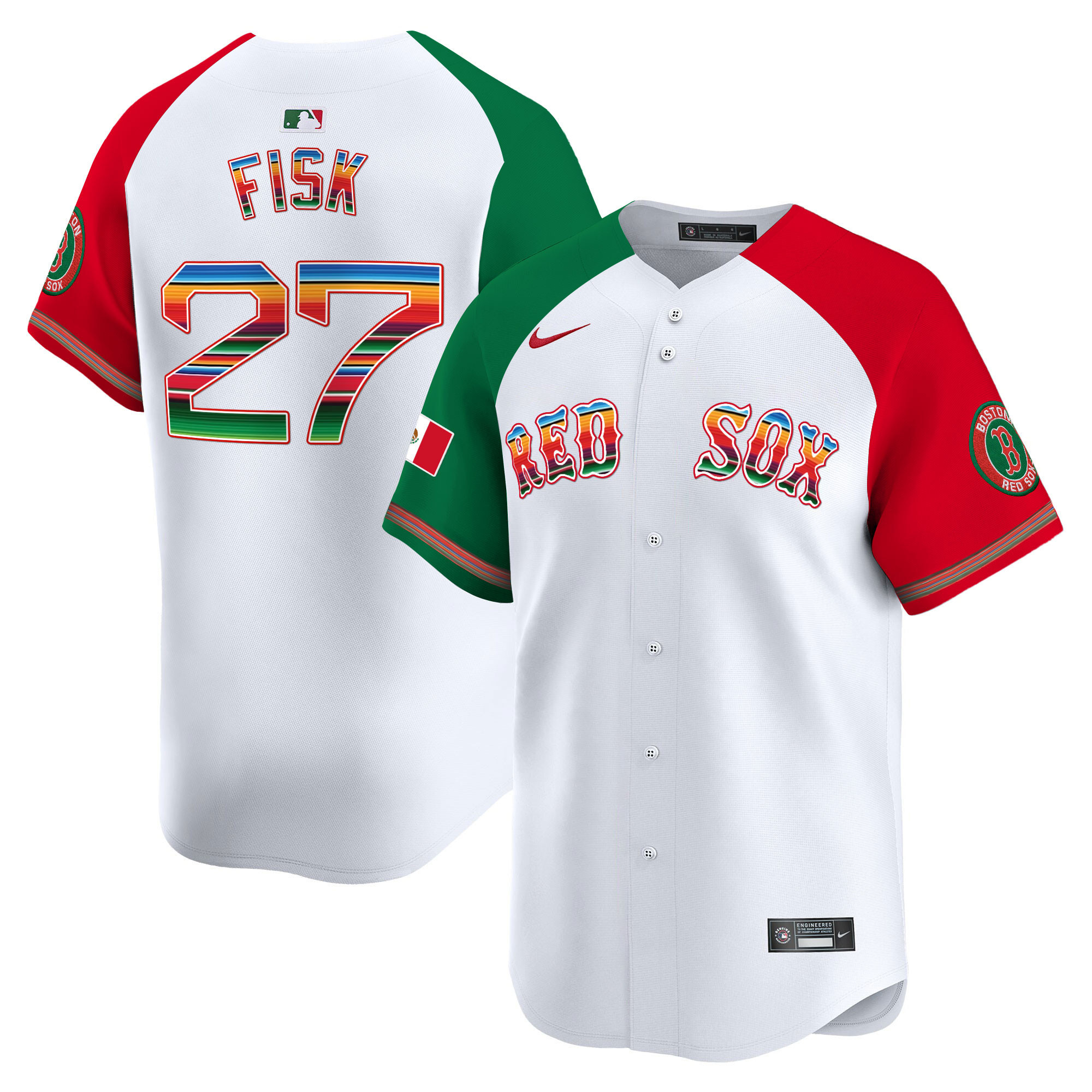 Carlton Fisk Men's Boston Red Sox Mexico Vapor Premier Limited Alternate Jersey - All Stitched