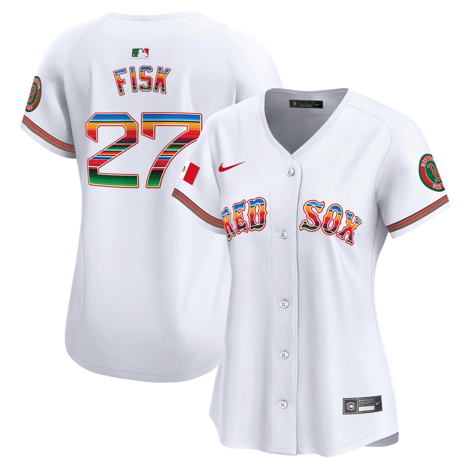 Carlton Fisk Women's Boston Red Sox Mexico Vapor Premier Limited White Jersey - All Stitched