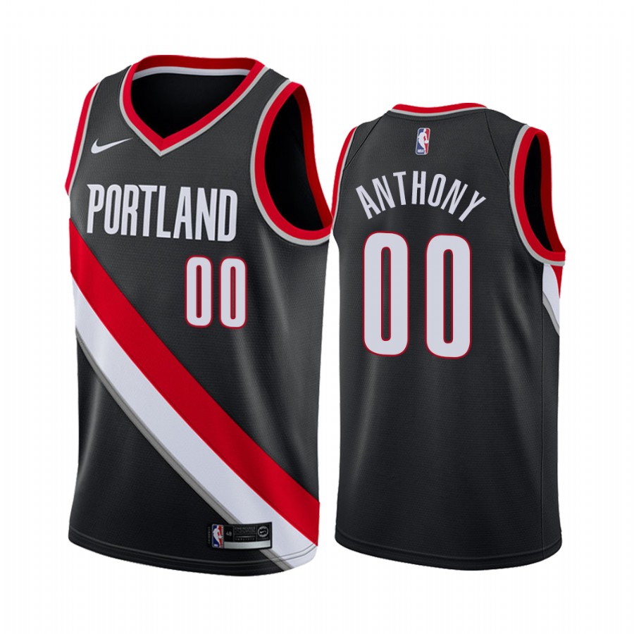 Carmelo Anthony Portland Trail Blazers #00 Icon Edition Men's Jersey - Black