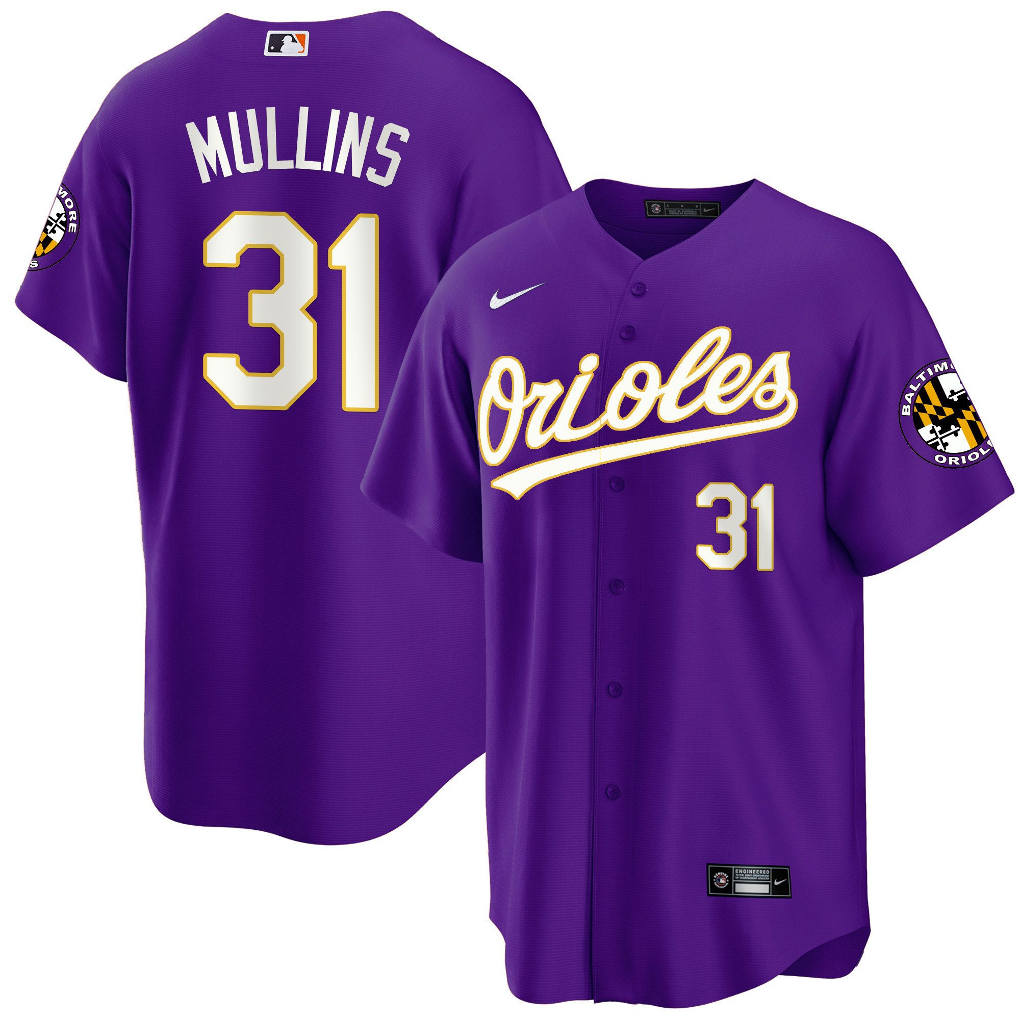 Cedric Mullins Men’s Baltimore Orioles Special Gold Cool Purple Jersey - All Stitched