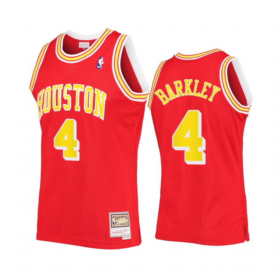 Charles Barkley #4 Houston Rockets Red Hardwood Classics Jersey