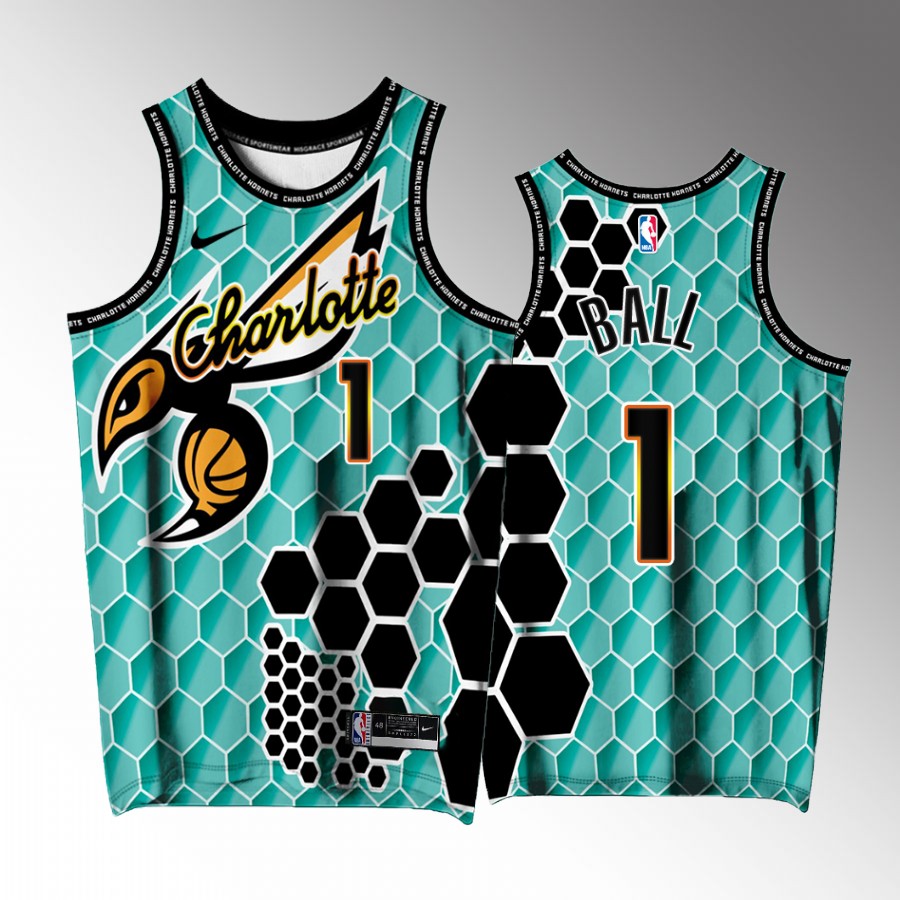 Charlotte Hornets #1 LaMelo Ball Buzz City Teal Jersey Exclusive Edition