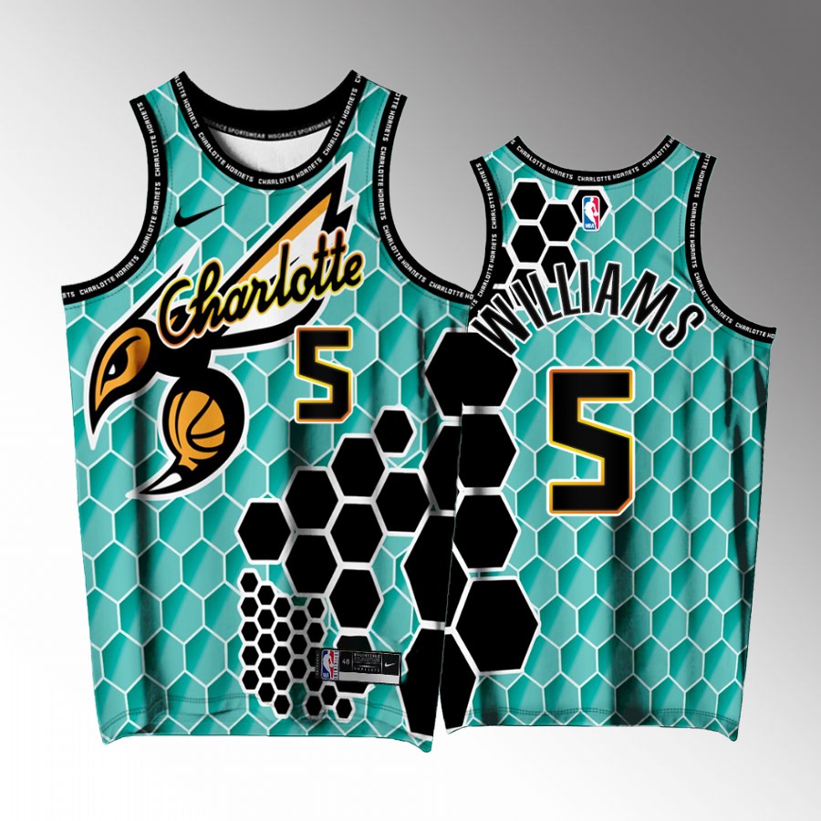 Charlotte Hornets #5 Mark Williams Buzz City Teal Jersey Exclusive Edition