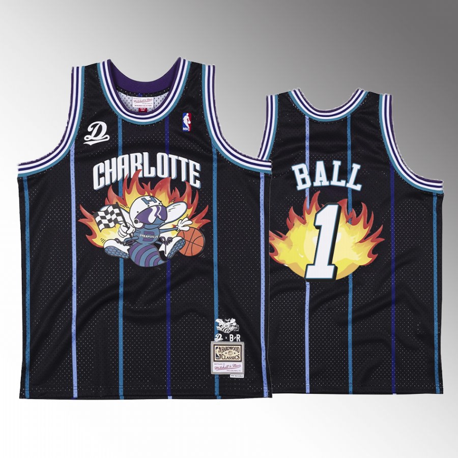 Charlotte Hornets BR Remix LaMelo Ball #1 Black Jersey