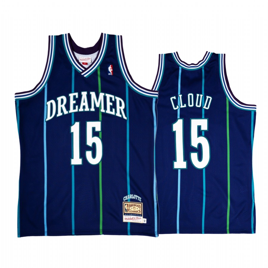 Charlotte Hornets Cloud J.Cole Dreamer Blue Jersey #15 Throwback