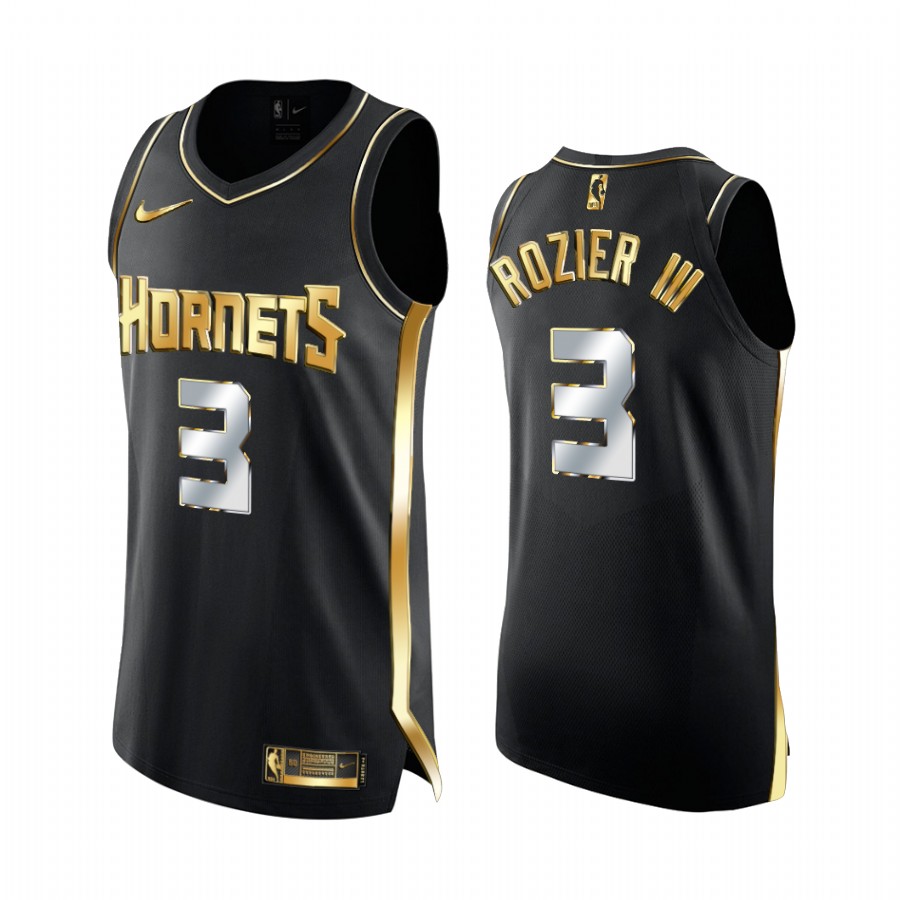 Charlotte Hornets Terry Rozier III Black Golden Edition Limited Jersey 
