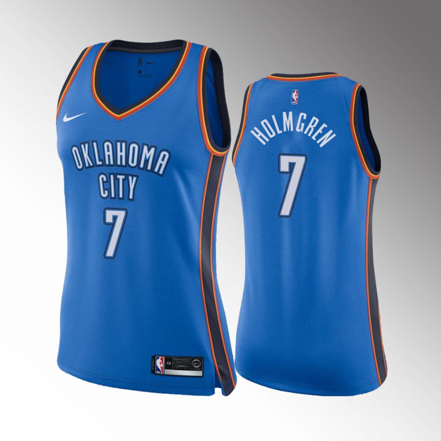 Chet Holmgren Oklahoma City Thunder Blue Icon Edition Women Jersey Draft