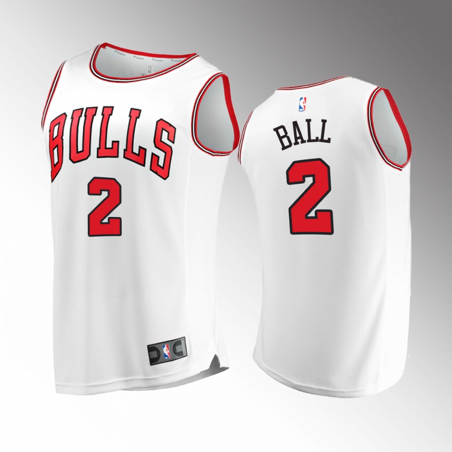 Chicago Bulls #2 Lonzo Ball Association Jersey White