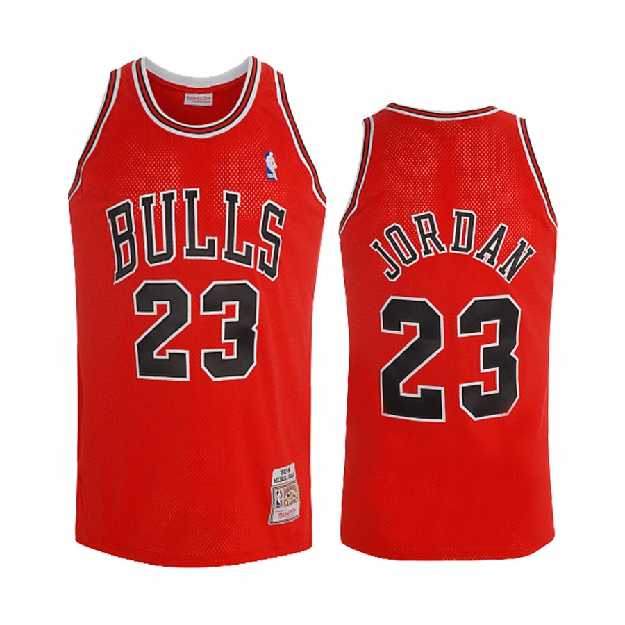 Chicago Bulls #23 Michael Jordan Red Hardwood Classics Men's Jersey