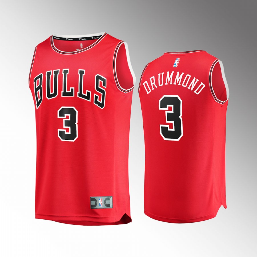 Chicago Bulls #3 Andre Drummond Icon Edition Jersey Fast Break Red