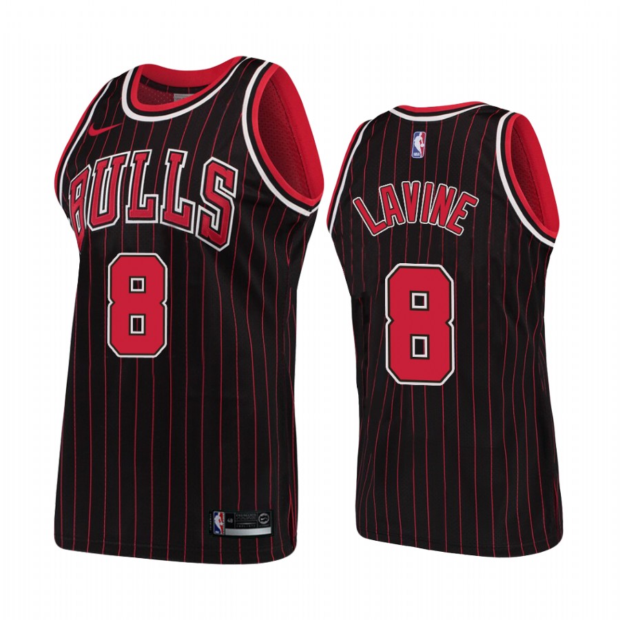 Chicago Bulls #8 Zach LaVine Hardwood Classics Black Jersey