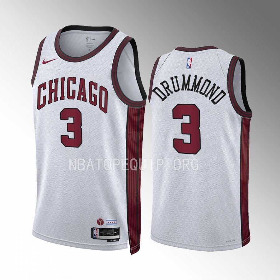 Chicago Bulls Andre Drummond City Edition White #3 Jersey Swingman