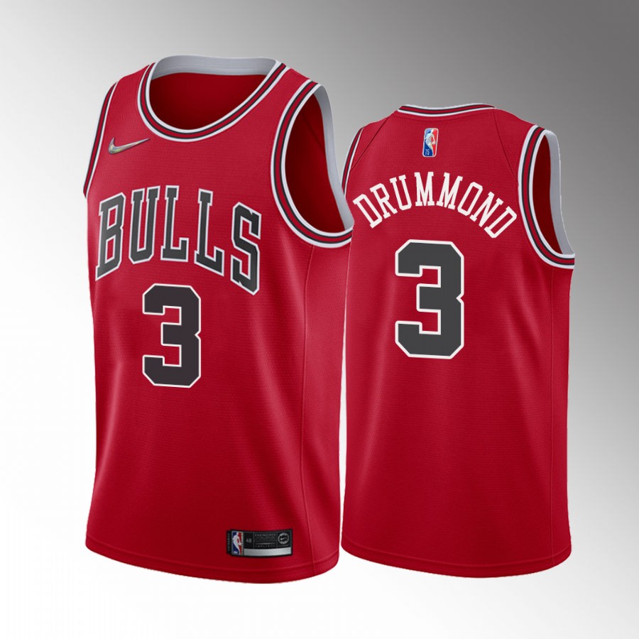 Chicago Bulls Andre Drummond #3 Icon Edition Red Jersey Trade