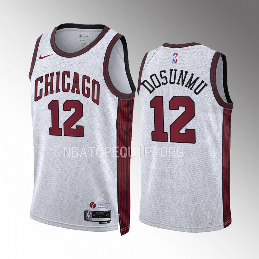 Chicago Bulls Ayo Dosunmu City Edition White #12 Jersey Swingman