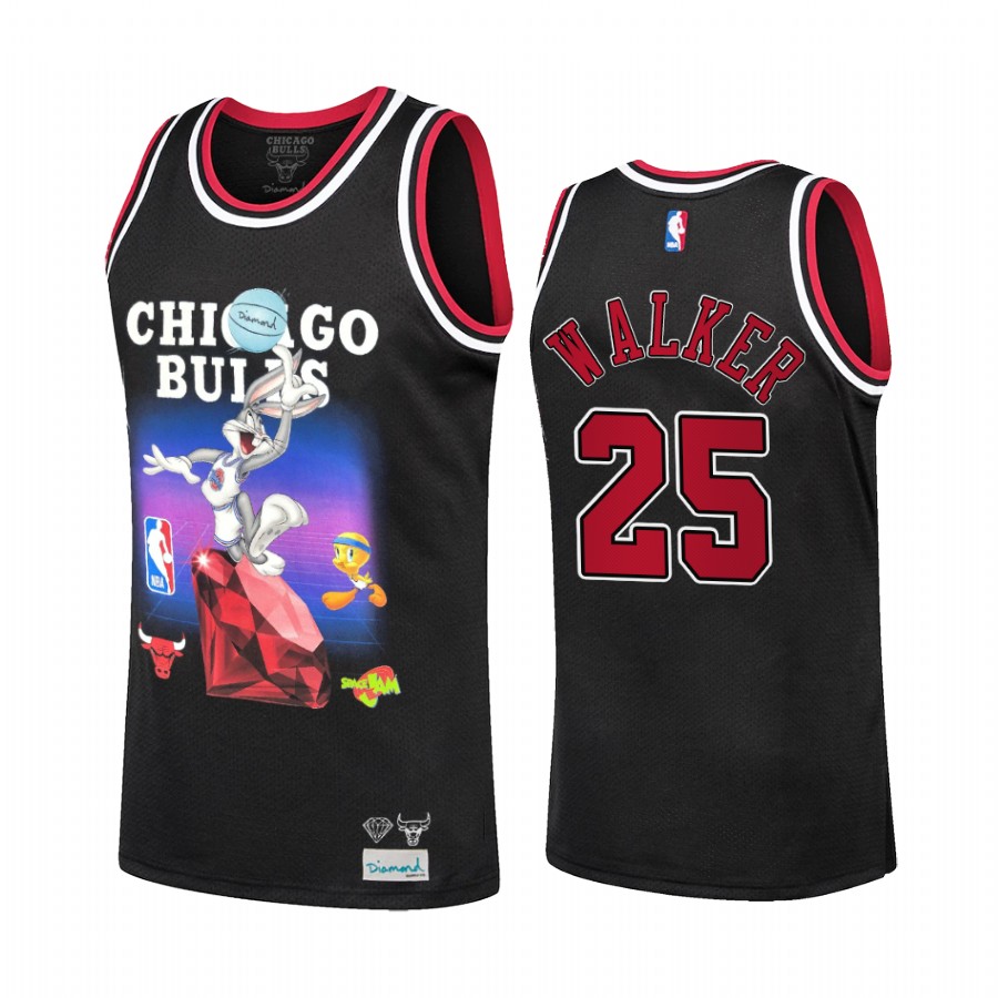 Chicago Bulls Chet Walker Diamond Supply Co. x Space Jam x #25 Black Jersey