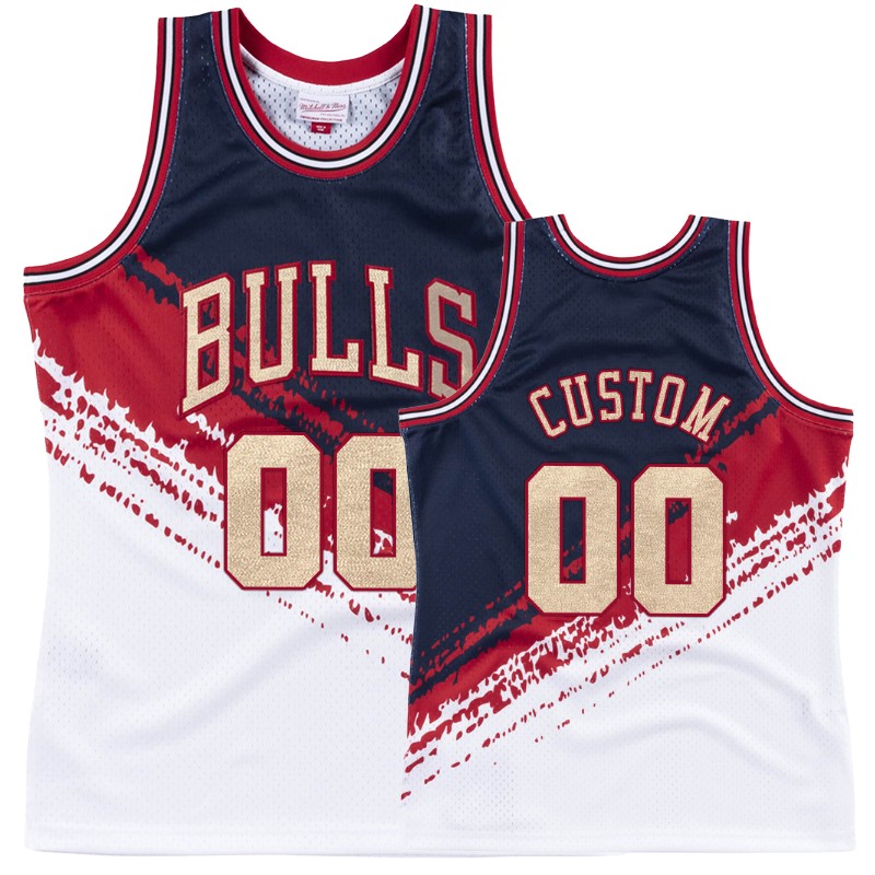 Chicago Bulls Custom Independence Men's #00 Throwback Jersey