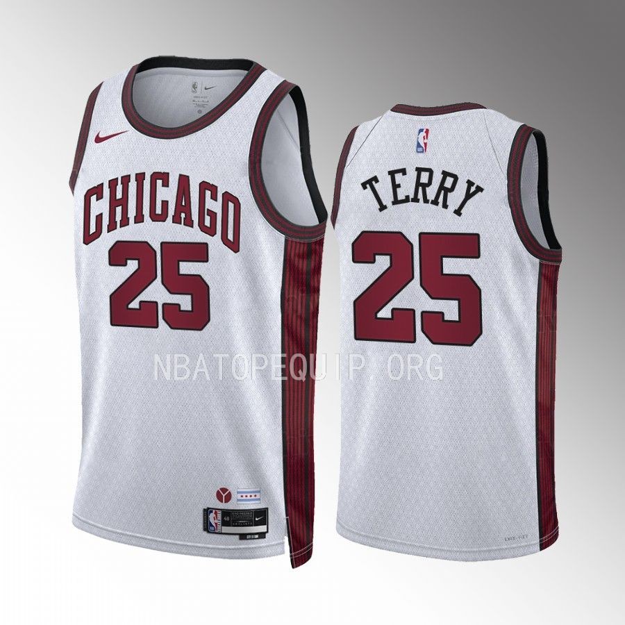 Chicago Bulls Dalen Terry City Edition White #25 Jersey Swingman