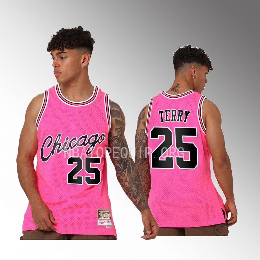 Chicago Bulls Dalen Terry Neon Tropical #25 Pink Swingman Jersey