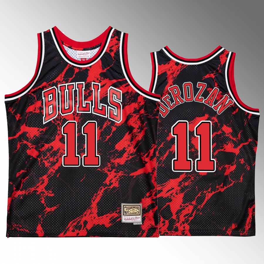 Chicago Bulls DeMar DeRozan Red Marble Swingman Men Jersey Hardwood Classics