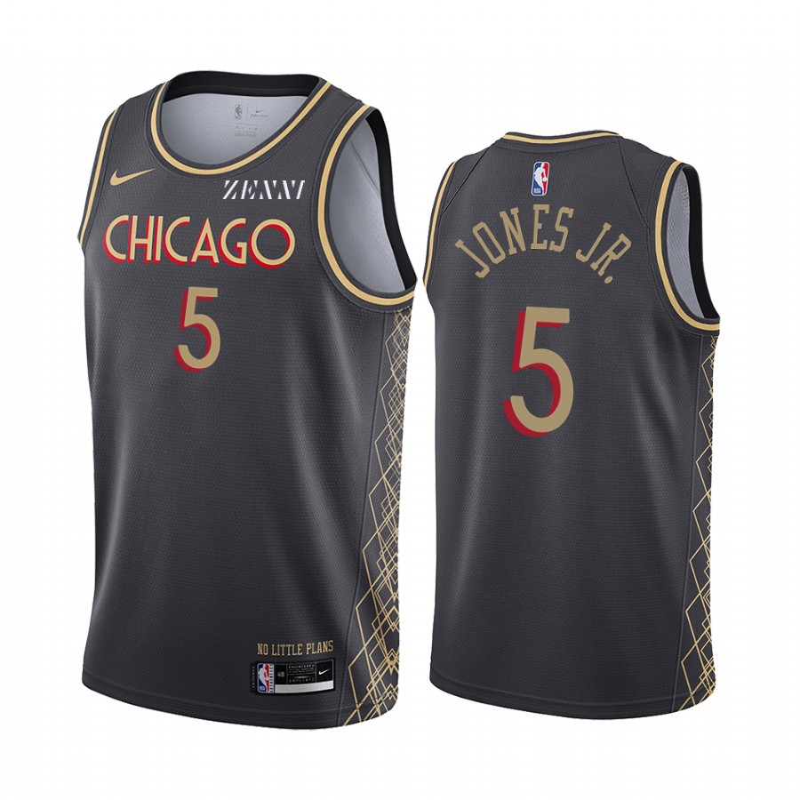 Chicago Bulls Derrick Jones Jr. Black City Edition Jersey