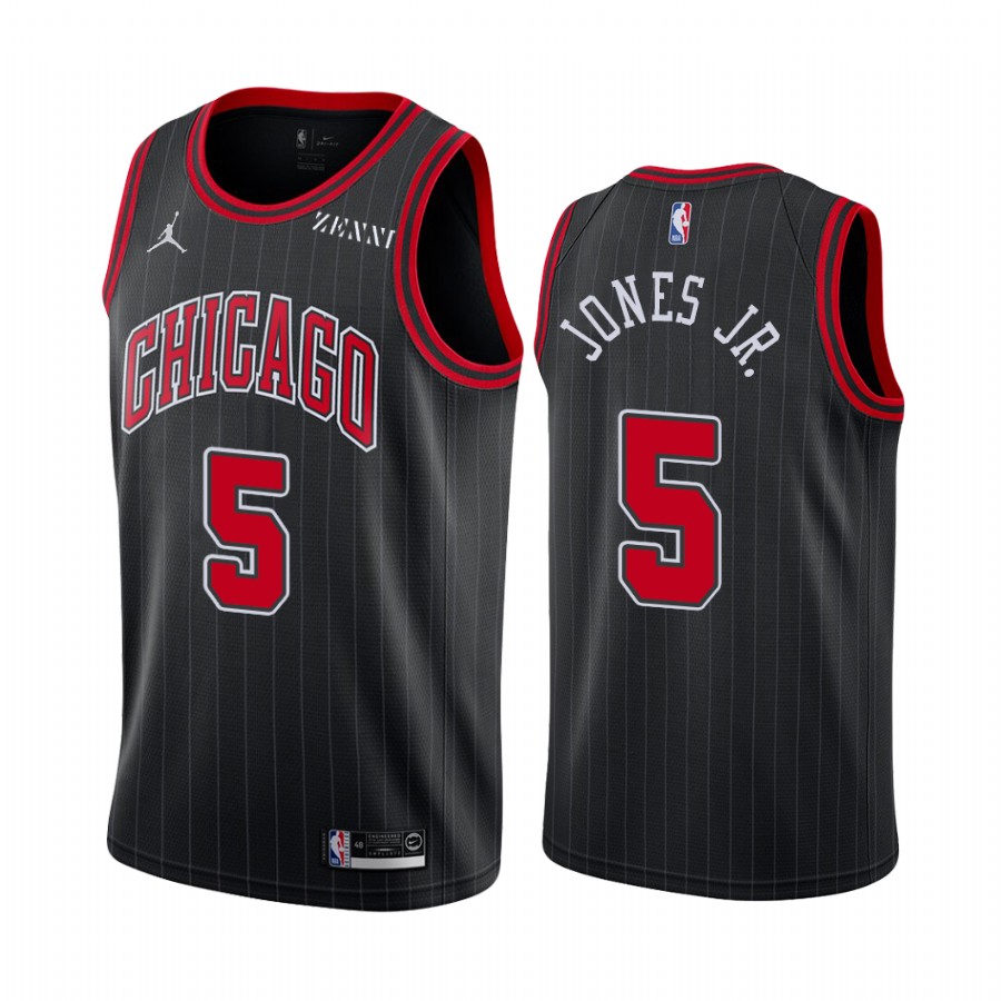 Chicago Bulls Derrick Jones Jr. Black Statement Edition Jersey