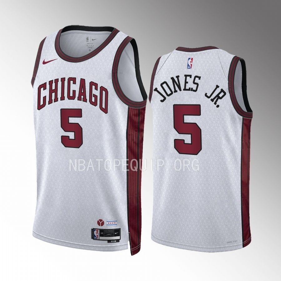 Chicago Bulls Derrick Jones Jr. City Edition White #5 Jersey Swingman