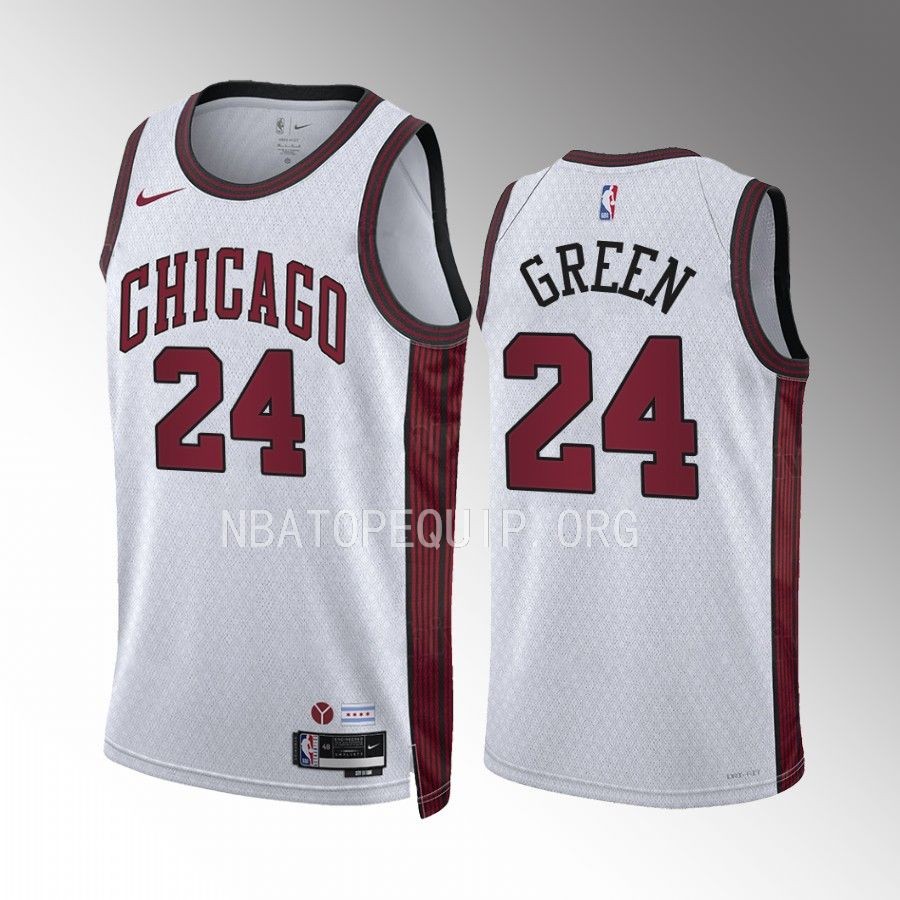 Chicago Bulls Javonte Green City Edition White #24 Jersey Swingman