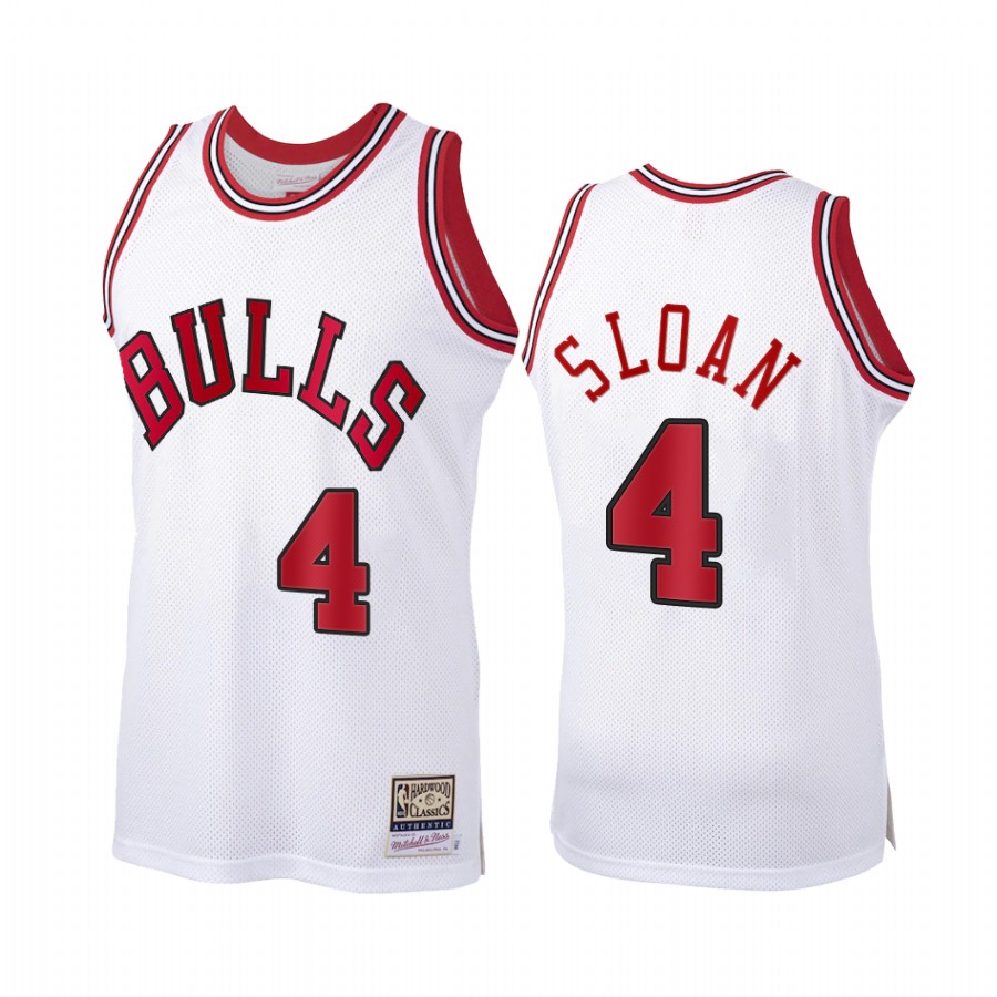 Chicago Bulls Jerry Sloan #4 White Hardwood Classics Jersey