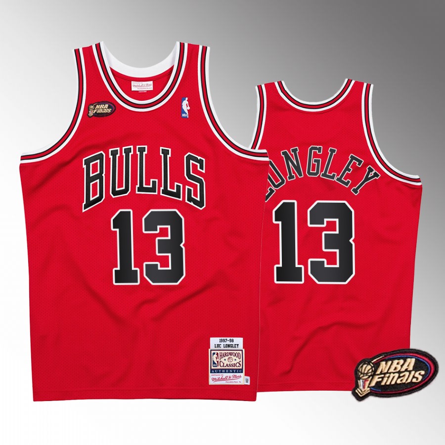 Chicago Bulls Luc Longley 1997-98 Finals #13 Red The Last Dance Jersey