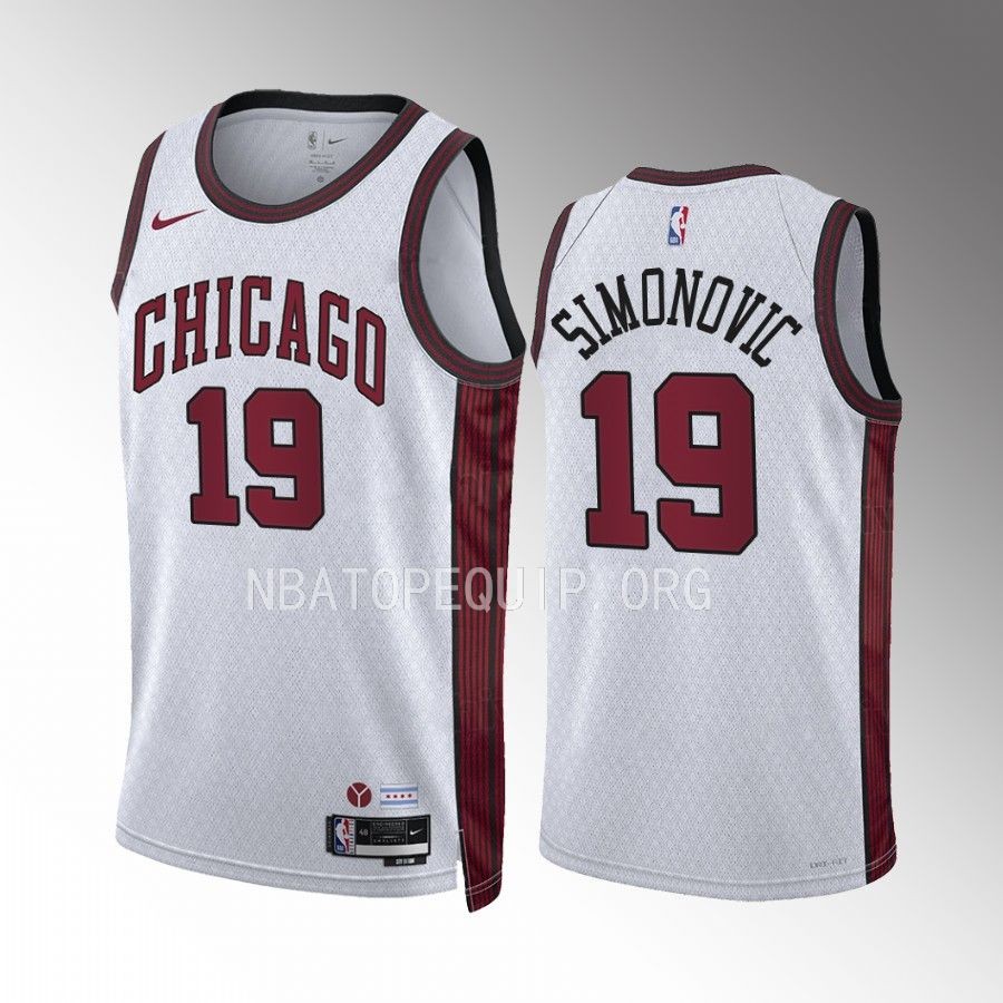 Chicago Bulls Marko Simonovic City Edition White #19 Jersey Swingman