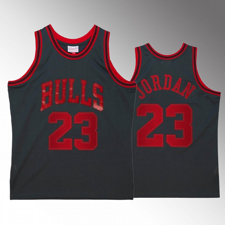 Chicago Bulls Michael Jordan Space Knit #23 Black Hardwood Classics Jersey