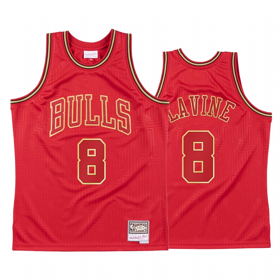 Chicago Bulls Zach LaVine CNY Red Throwback Jersey