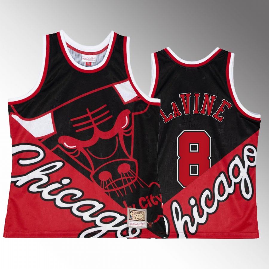 Chicago Bulls Zach LaVine Big Face 5.0 #8 Tank Top Red Black Two-Tone Fashion Men's Jersey Shirt