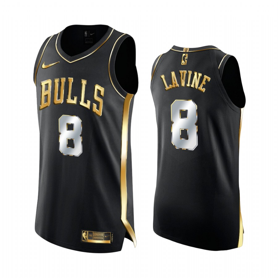 Chicago Bulls Zach LaVine Black Golden Edition Limited Jersey 