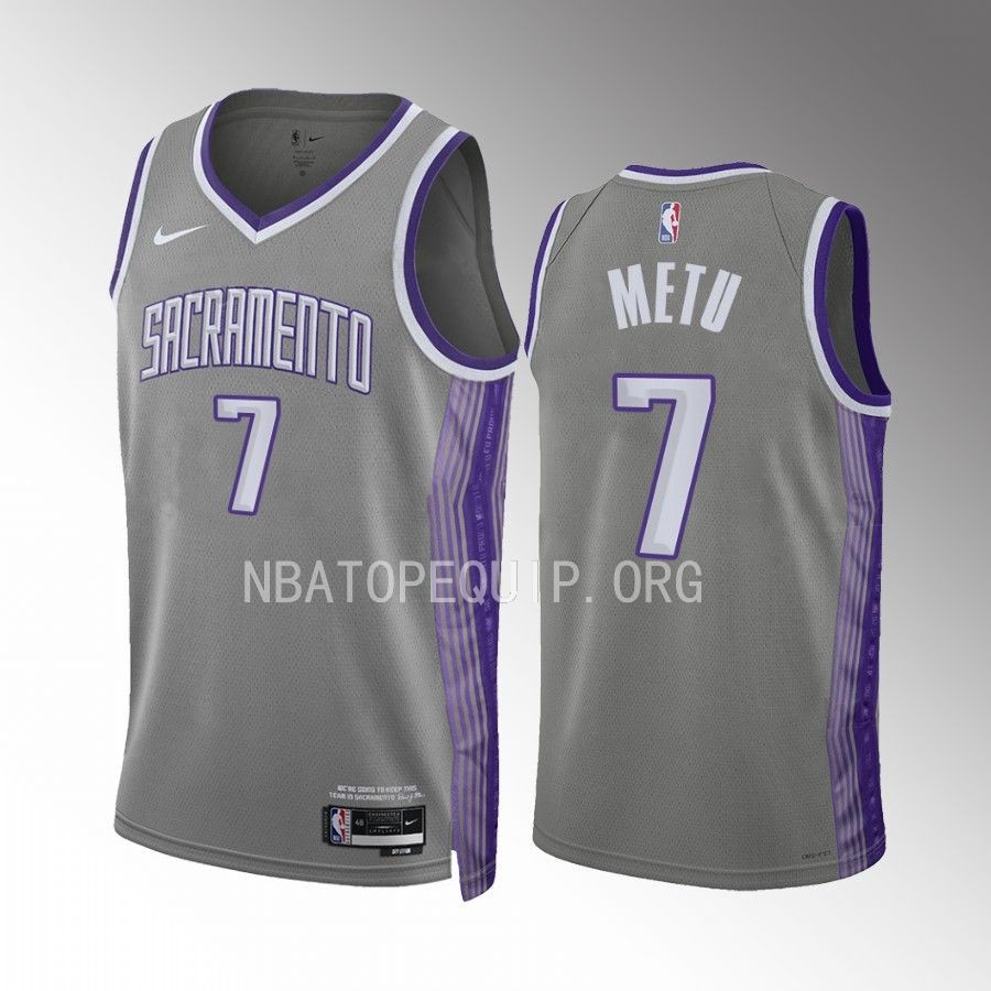 Chimezie Metu Sacramento Kings Grey #7 City Edition Jersey Swingman