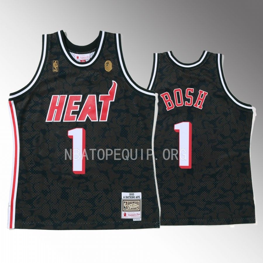 Chris Bosh BAPE Miami Heat Jersey Camo Tanktop Black Men's jersey