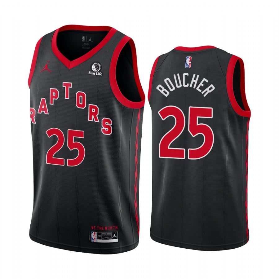 Chris Boucher Toronto Raptors Statement Black #25 Jersey Sun Life Patch
