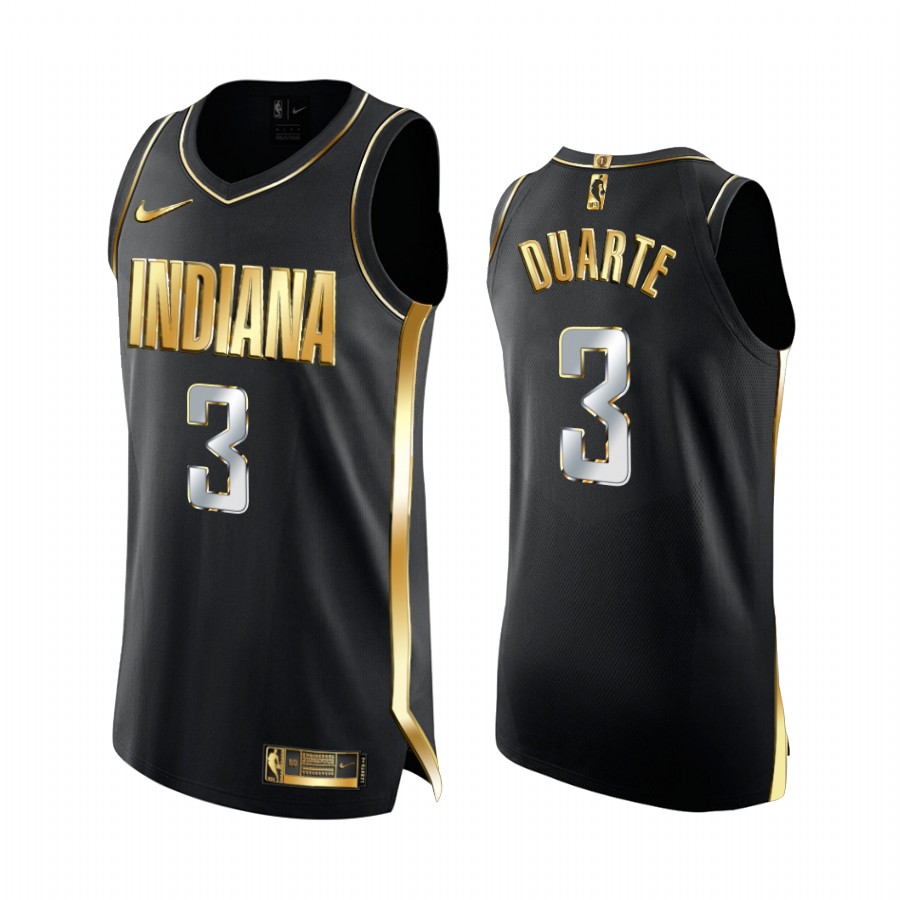 Chris Duarte Indiana Pacers Black Golden Edition Jersey Draft