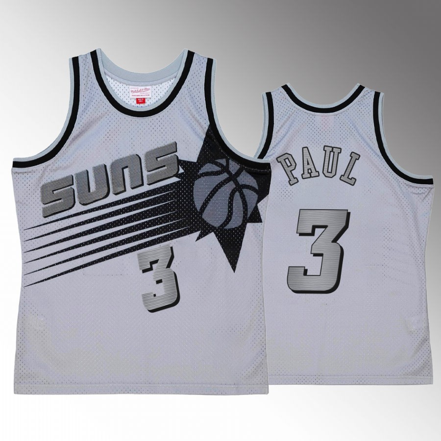 Chris Paul Space Knit Jersey Phoenix Suns #3 Grey Hardwood Classics Men's Shirt