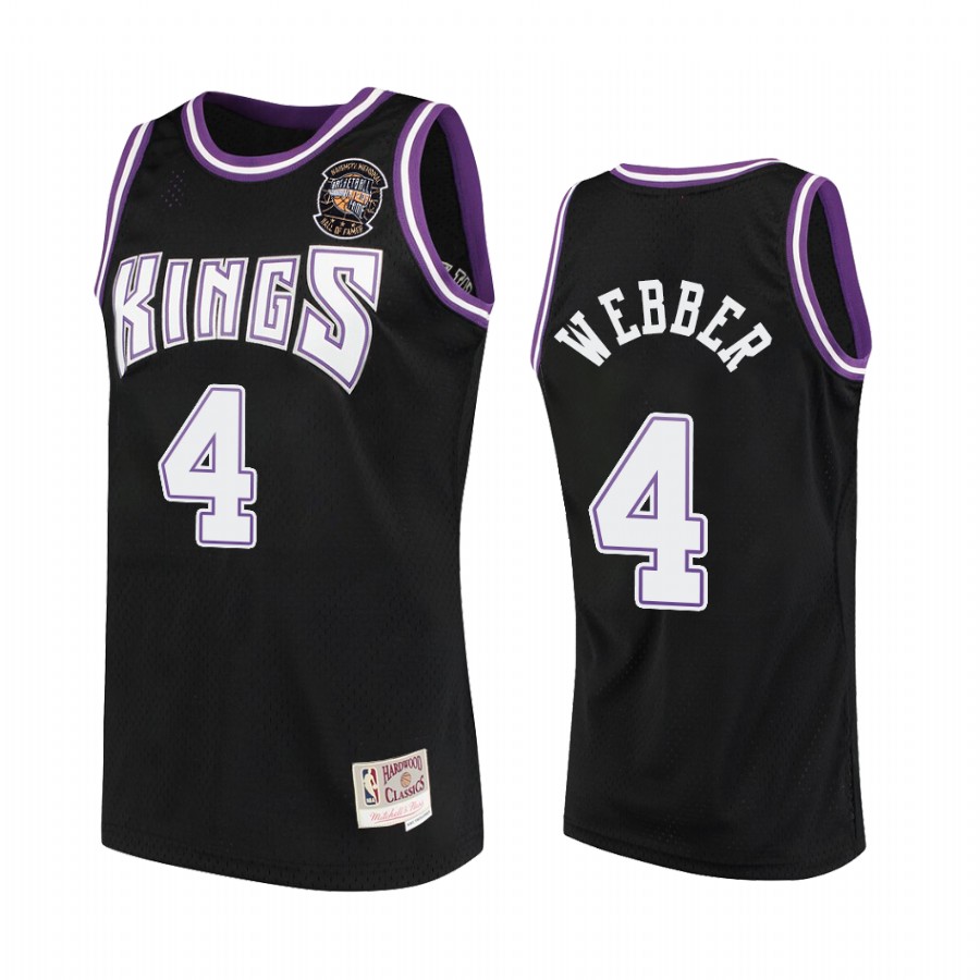 Chris Webber Naismith Hall Of Fame Sacramento Kings #4 Black Jersey