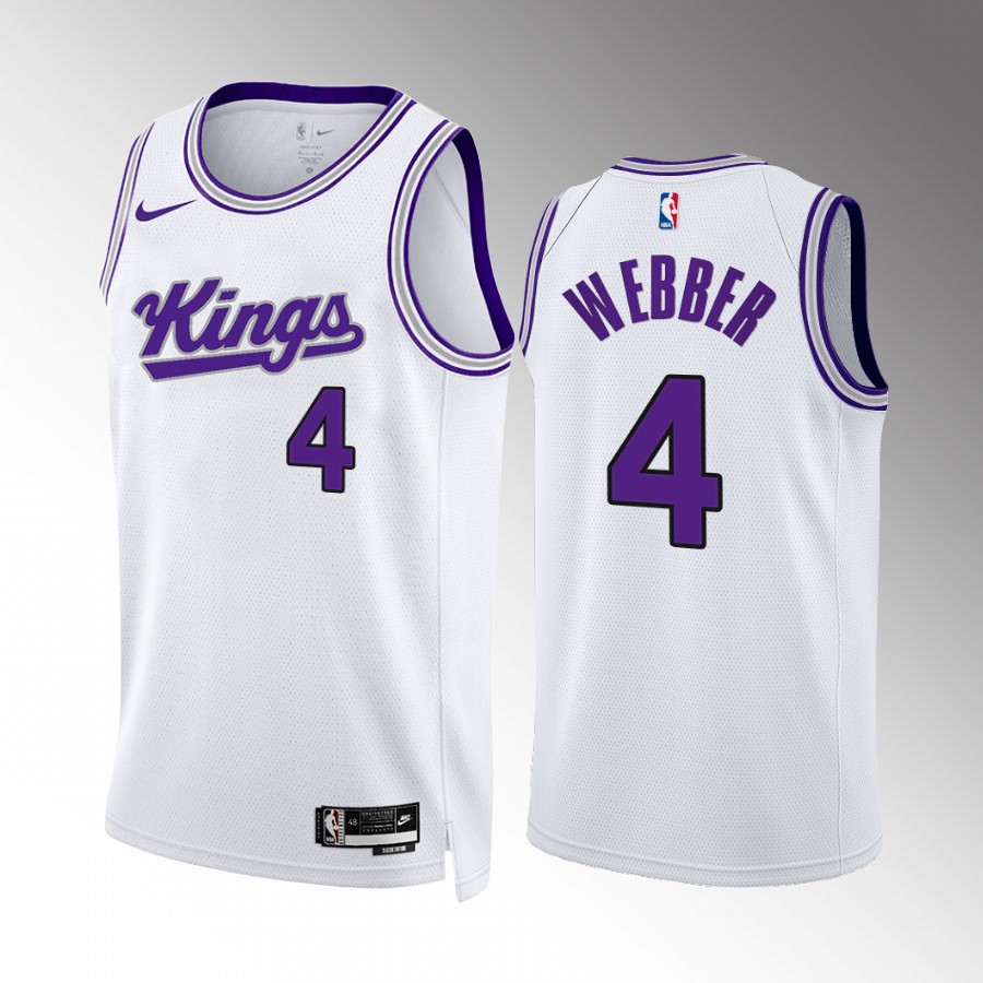 Chris Webber Sacramento Kings White #4 Association Edition Jersey Swingman