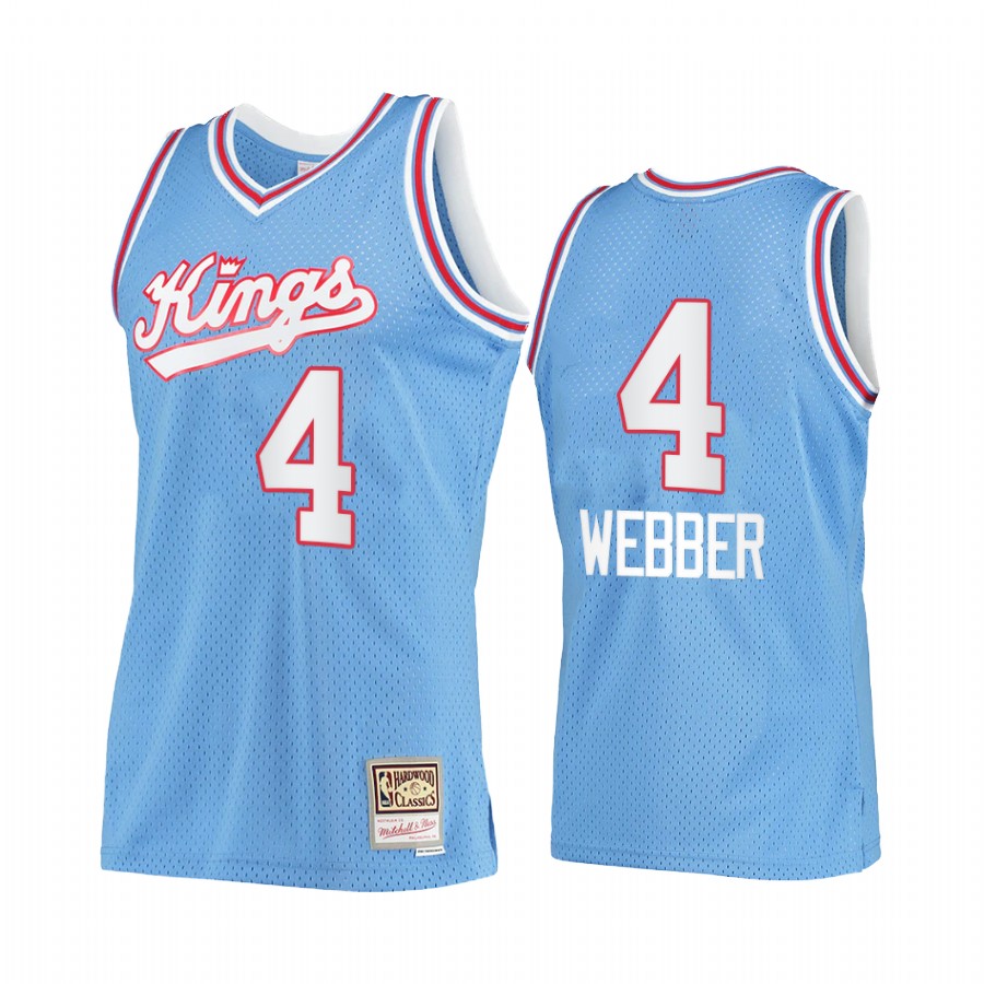 Chris Webber #4 Sacramento Kings Blue Hardwood Classics Jersey