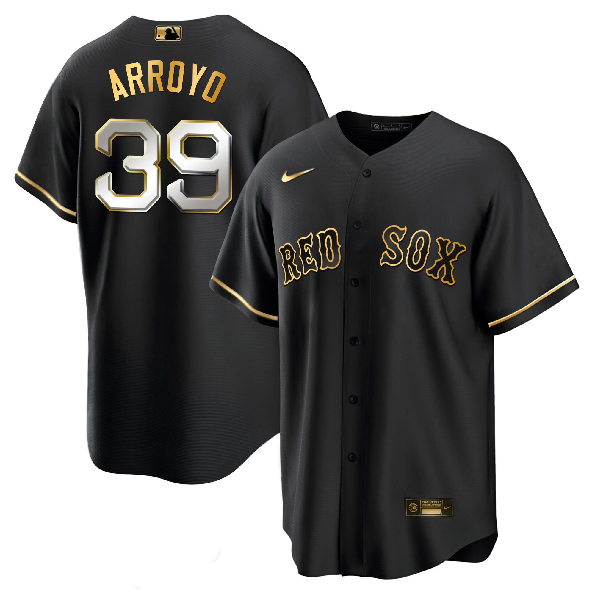 Christian Arroyo Men's Boston Red Sox Black Limited & Gold Cool Black Limited Jersey - All Stitched