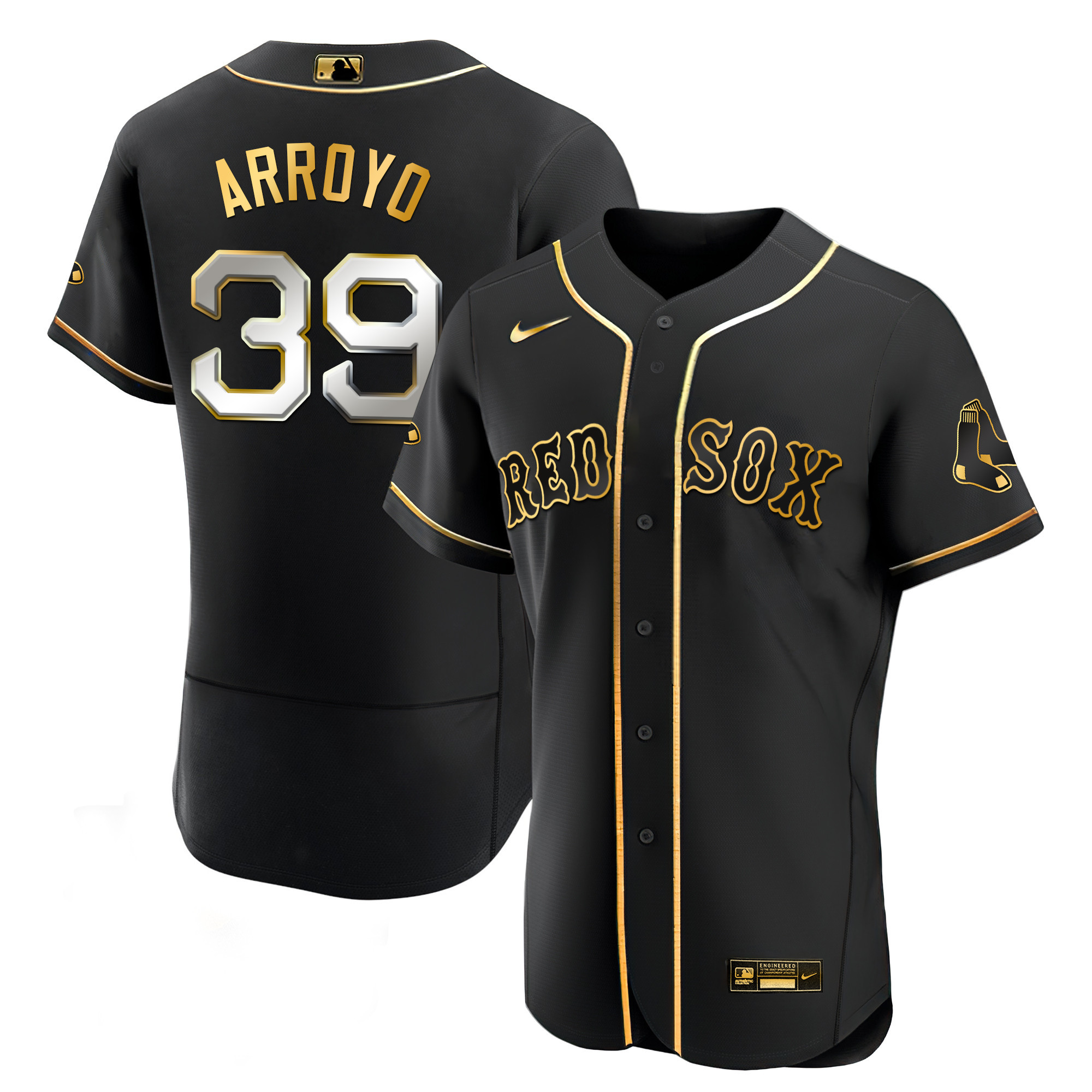 Christian Arroyo Men's Boston Red Sox Black Limited & Gold Flex Black Limited Jersey - All Stitched